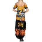 Happy Koalaween Family Matching Summer Maxi Dress and Hawaiian Shirt Koala Ghost Trick or Treat