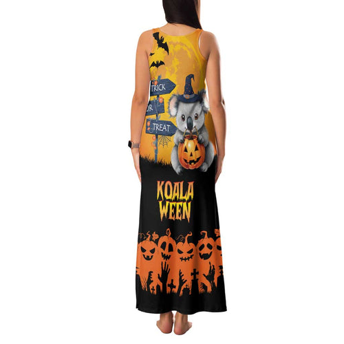Happy Koalaween Family Matching Tank Maxi Dress and Hawaiian Shirt Koala Ghost Trick or Treat