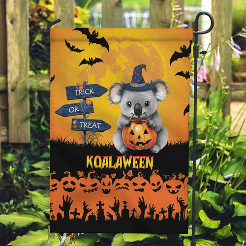 Happy Koalaween Garden Flag Koala Ghost Trick or Treat
