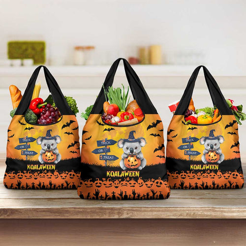 Happy Koalaween Grocery Bag Koala Ghost Trick or Treat