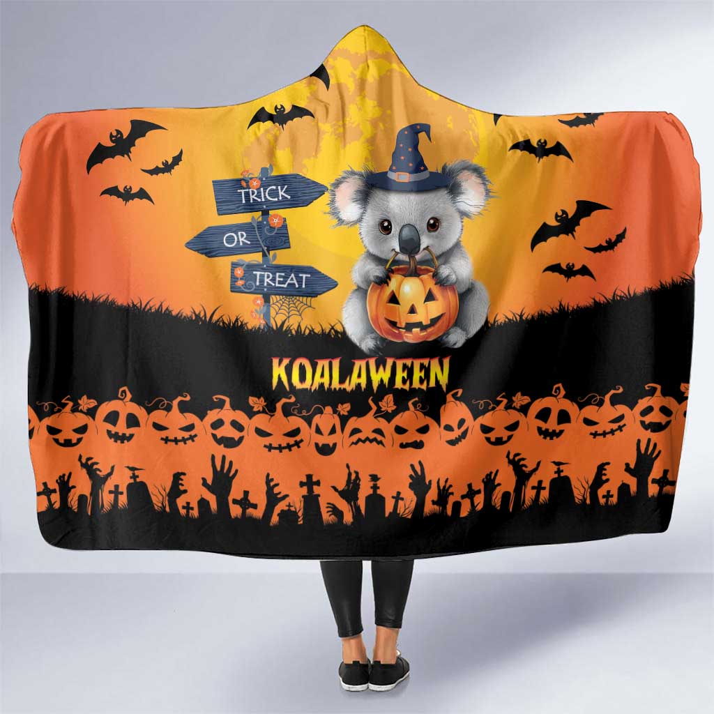 Happy Koalaween Hooded Blanket Koala Ghost Trick or Treat