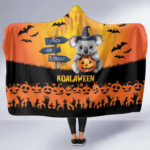 Happy Koalaween Hooded Blanket Koala Ghost Trick or Treat