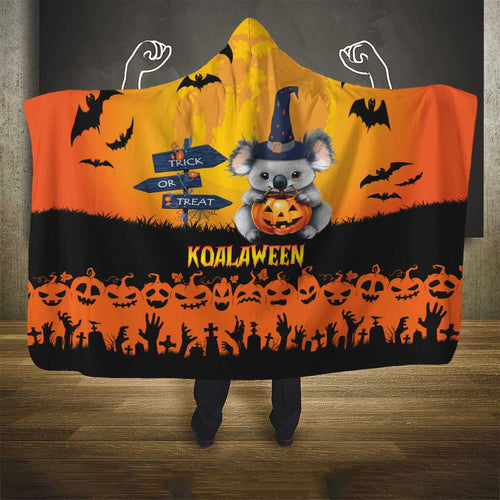 Happy Koalaween Hooded Blanket Koala Ghost Trick or Treat