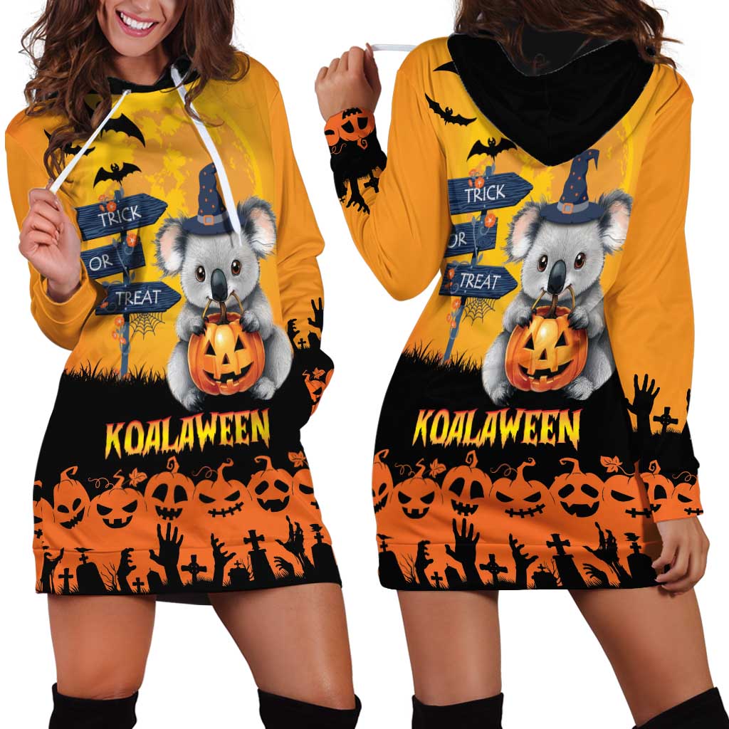 Happy Koalaween Hoodie Dress Koala Ghost Trick or Treat