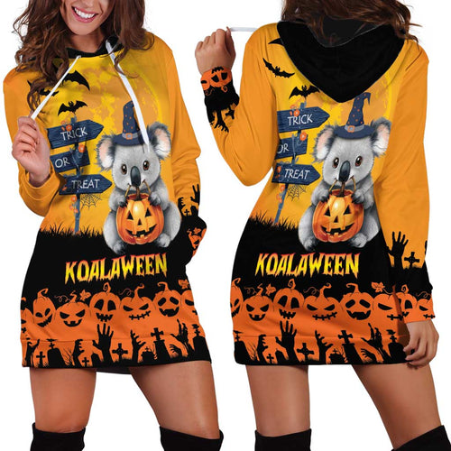 Happy Koalaween Hoodie Dress Koala Ghost Trick or Treat
