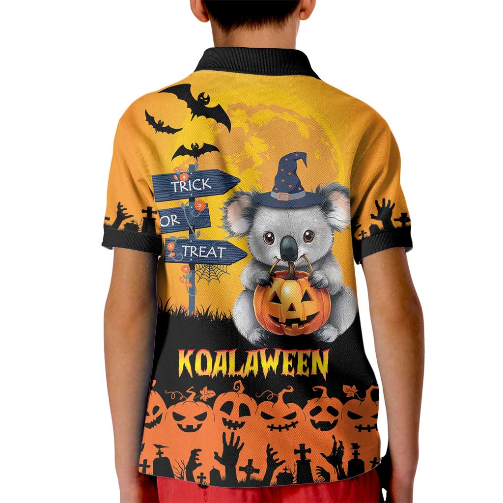 Happy Koalaween Kid Polo Shirt Koala Ghost Trick or Treat