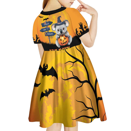 Happy Koalaween Kid Short Sleeve Dress Koala Ghost Trick or Treat