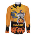Happy Koalaween Long Sleeve Button Shirt Koala Ghost Trick or Treat