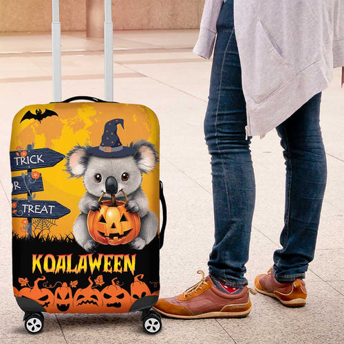 Happy Koalaween Luggage Cover Koala Ghost Trick or Treat
