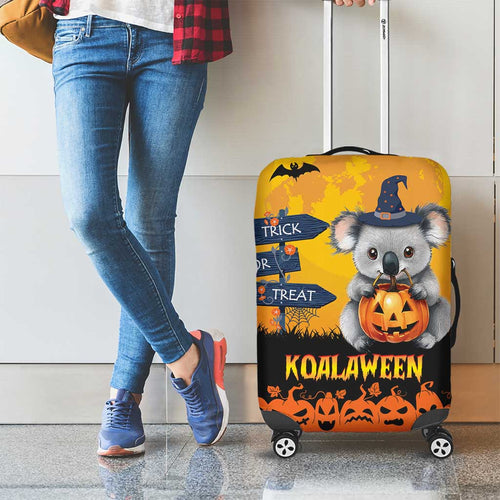 Happy Koalaween Luggage Cover Koala Ghost Trick or Treat