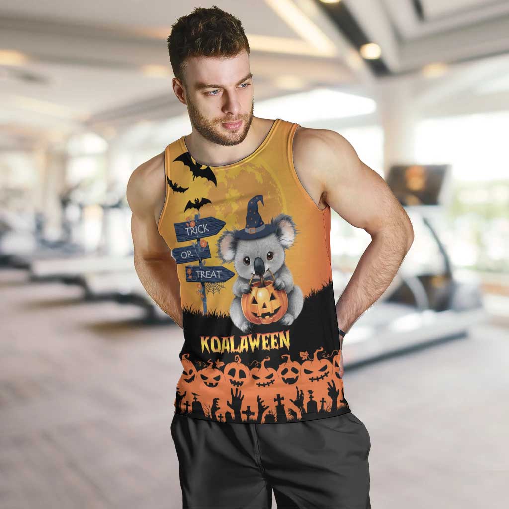 Happy Koalaween Men Tank Top Koala Ghost Trick or Treat