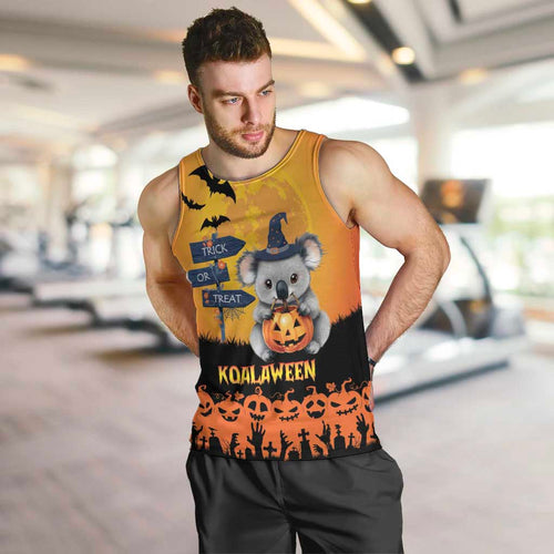 Happy Koalaween Men Tank Top Koala Ghost Trick or Treat
