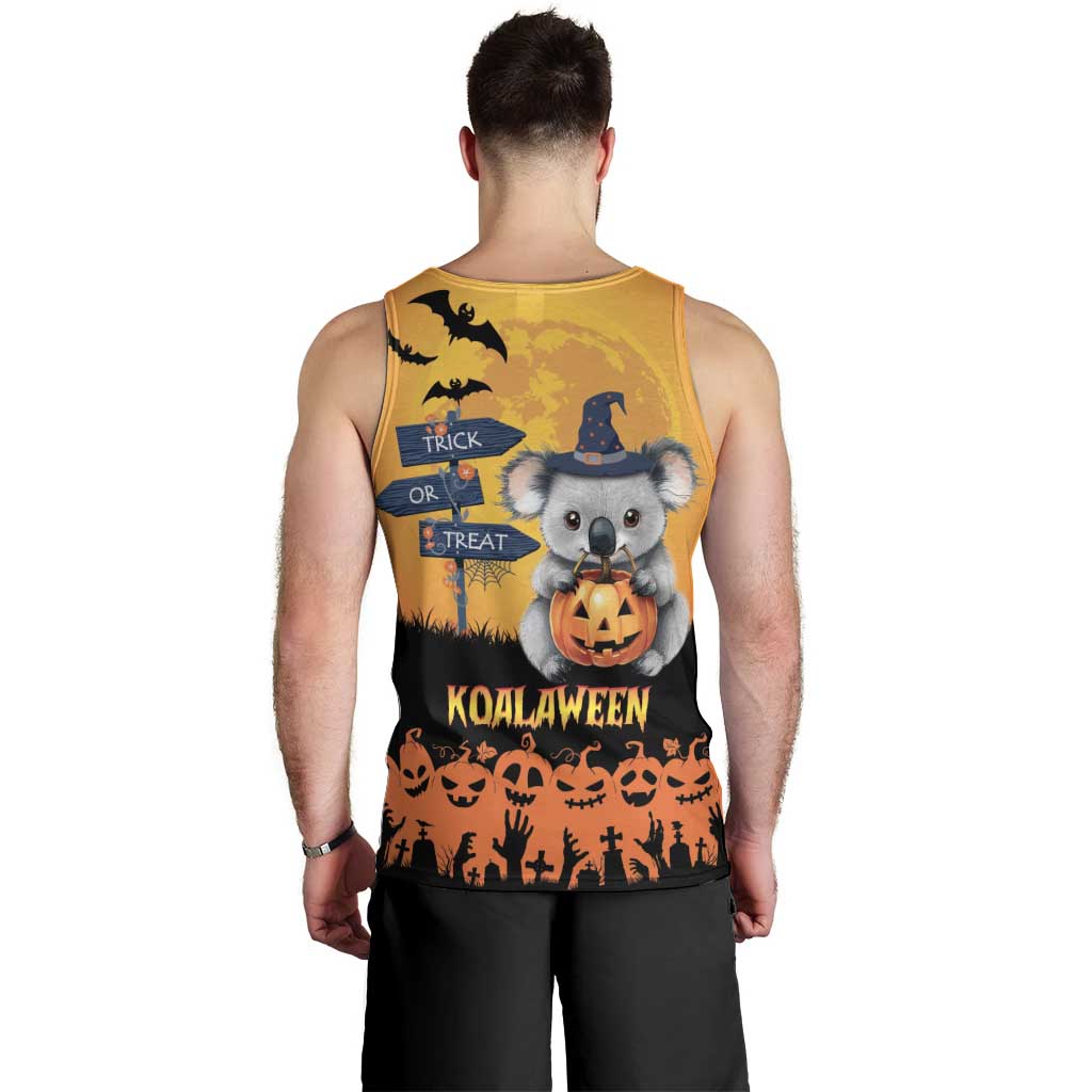 Happy Koalaween Men Tank Top Koala Ghost Trick or Treat