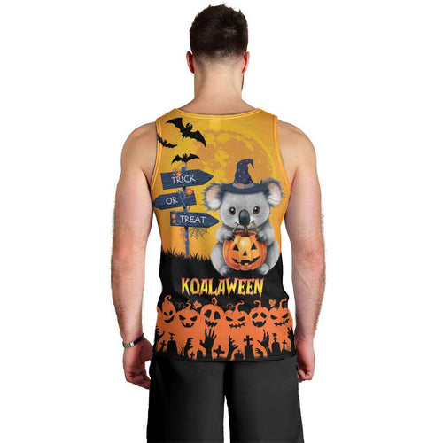 Happy Koalaween Men Tank Top Koala Ghost Trick or Treat