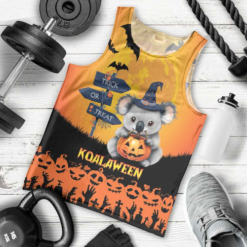 Happy Koalaween Men Tank Top Koala Ghost Trick or Treat