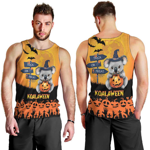 Happy Koalaween Men Tank Top Koala Ghost Trick or Treat