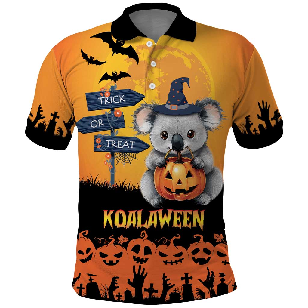 Happy Koalaween Polo Shirt Koala Ghost Trick or Treat