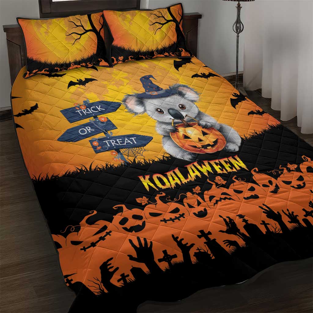 Happy Koalaween Quilt Bed Set Koala Ghost Trick or Treat