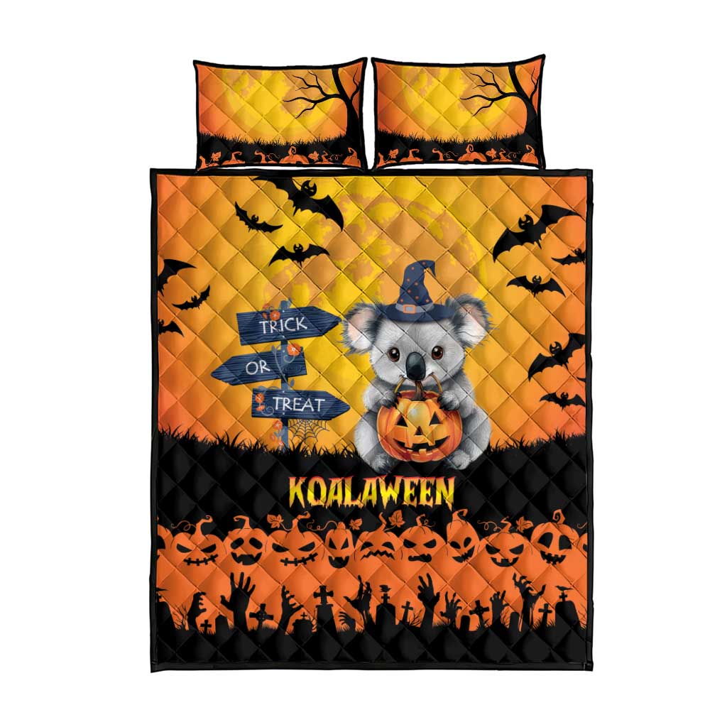 Happy Koalaween Quilt Bed Set Koala Ghost Trick or Treat