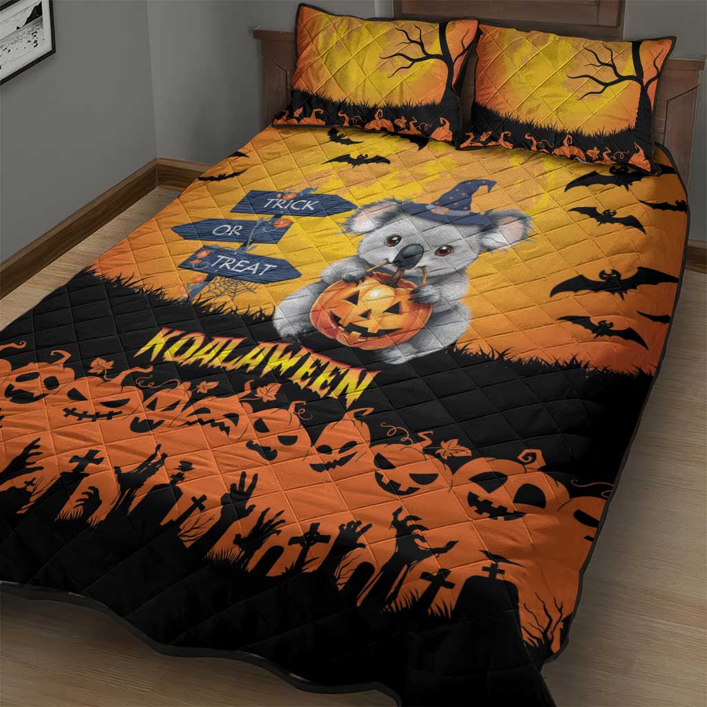 Happy Koalaween Quilt Bed Set Koala Ghost Trick or Treat