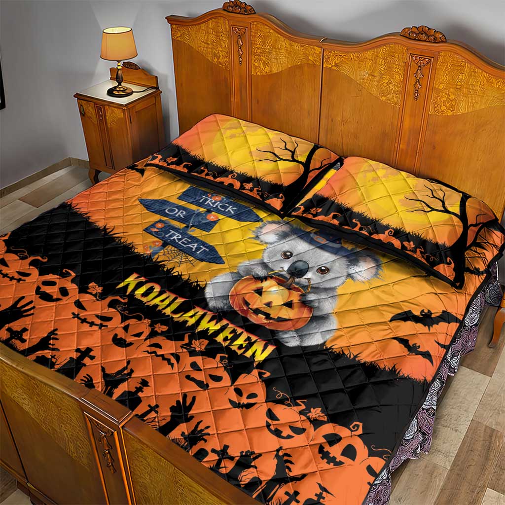 Happy Koalaween Quilt Bed Set Koala Ghost Trick or Treat