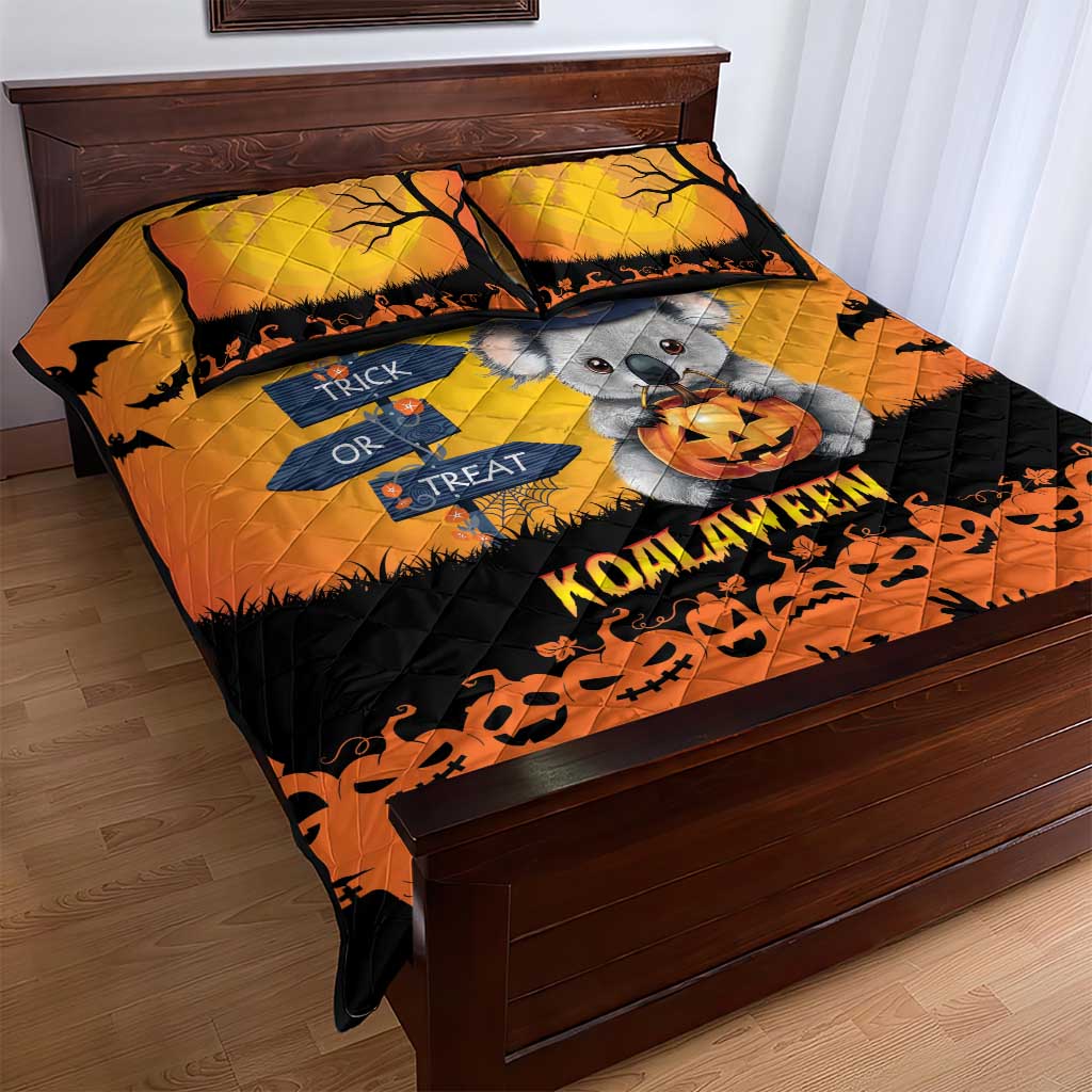 Happy Koalaween Quilt Bed Set Koala Ghost Trick or Treat