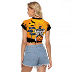 Happy Koalaween Raglan Cropped T Shirt Koala Ghost Trick or Treat