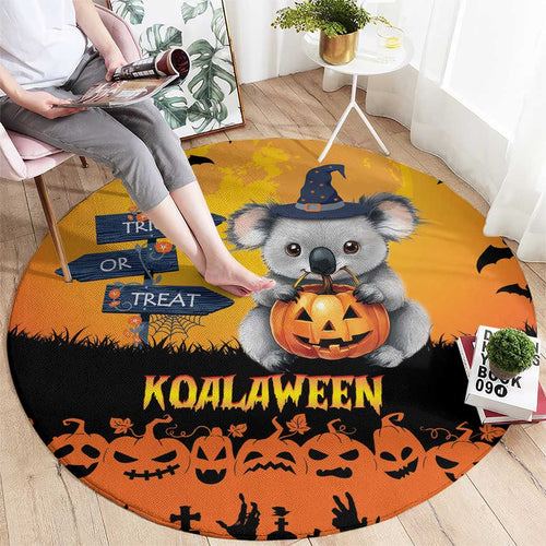 Happy Koalaween Round Carpet Koala Ghost Trick or Treat