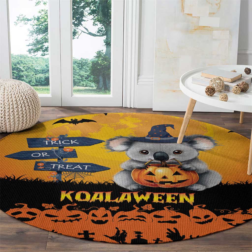 Happy Koalaween Round Carpet Koala Ghost Trick or Treat