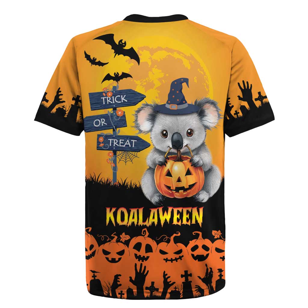 Happy Koalaween Rugby Jersey Koala Ghost Trick or Treat