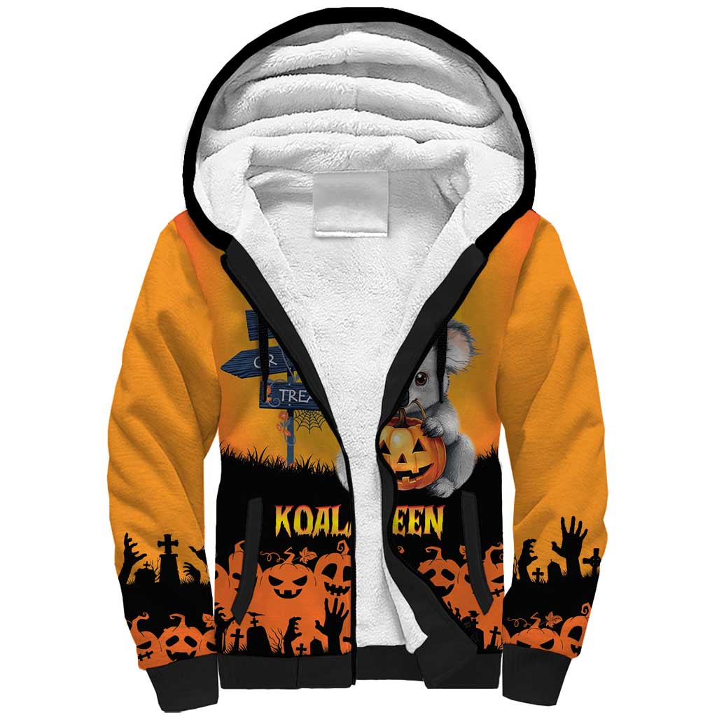 Happy Koalaween Sherpa Hoodie Koala Ghost Trick or Treat