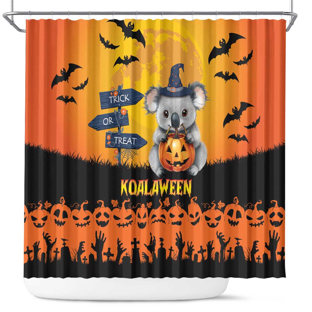 Happy Koalaween Shower Curtain Koala Ghost Trick or Treat