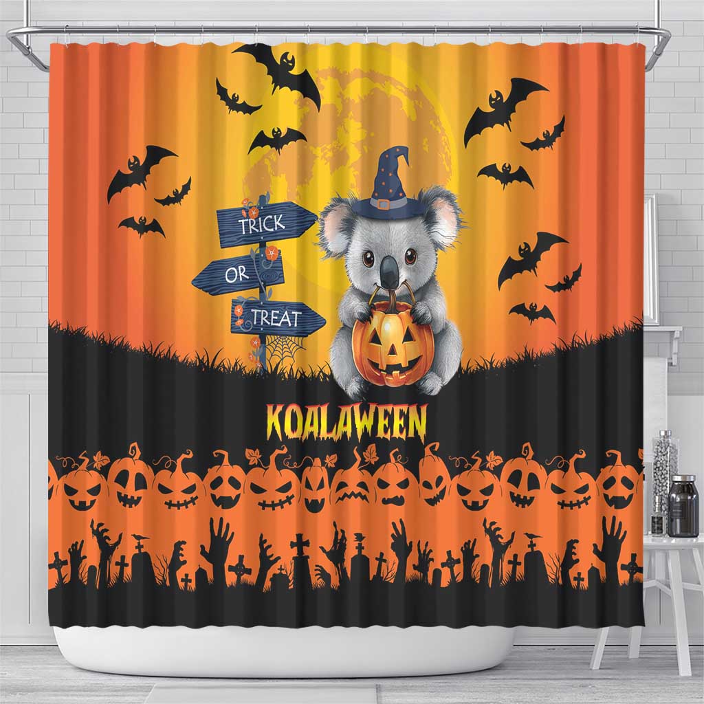 Happy Koalaween Shower Curtain Koala Ghost Trick or Treat