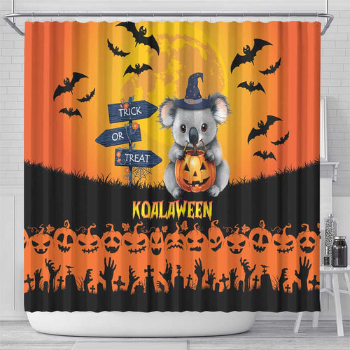 Happy Koalaween Shower Curtain Koala Ghost Trick or Treat