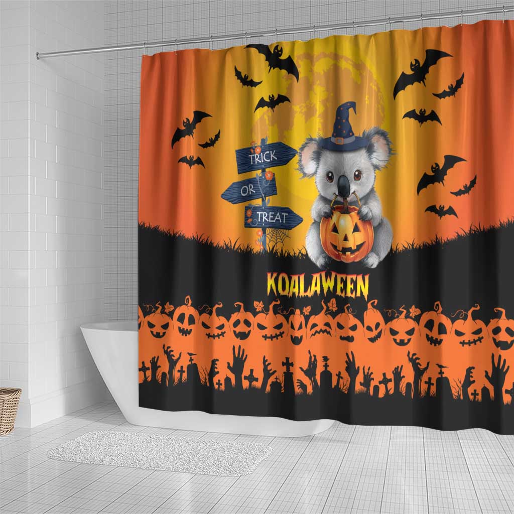 Happy Koalaween Shower Curtain Koala Ghost Trick or Treat