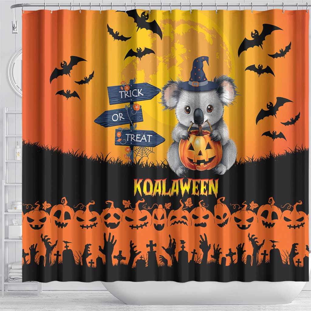 Happy Koalaween Shower Curtain Koala Ghost Trick or Treat