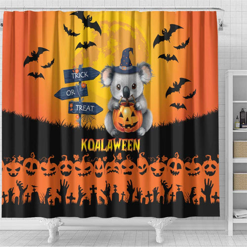 Happy Koalaween Shower Curtain Koala Ghost Trick or Treat