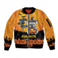 Happy Koalaween Sleeve Zip Bomber Jacket Koala Ghost Trick or Treat
