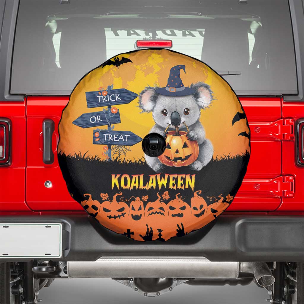 Happy Koalaween Spare Tire Cover Koala Ghost Trick or Treat