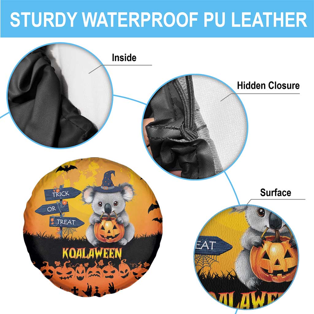 Happy Koalaween Spare Tire Cover Koala Ghost Trick or Treat