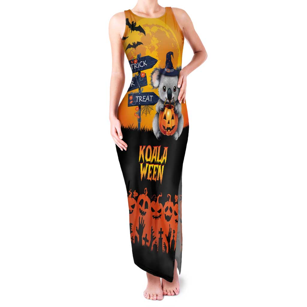 Happy Koalaween Tank Maxi Dress Koala Ghost Trick or Treat