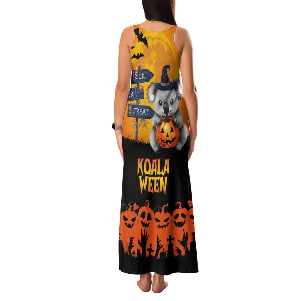 Happy Koalaween Tank Maxi Dress Koala Ghost Trick or Treat