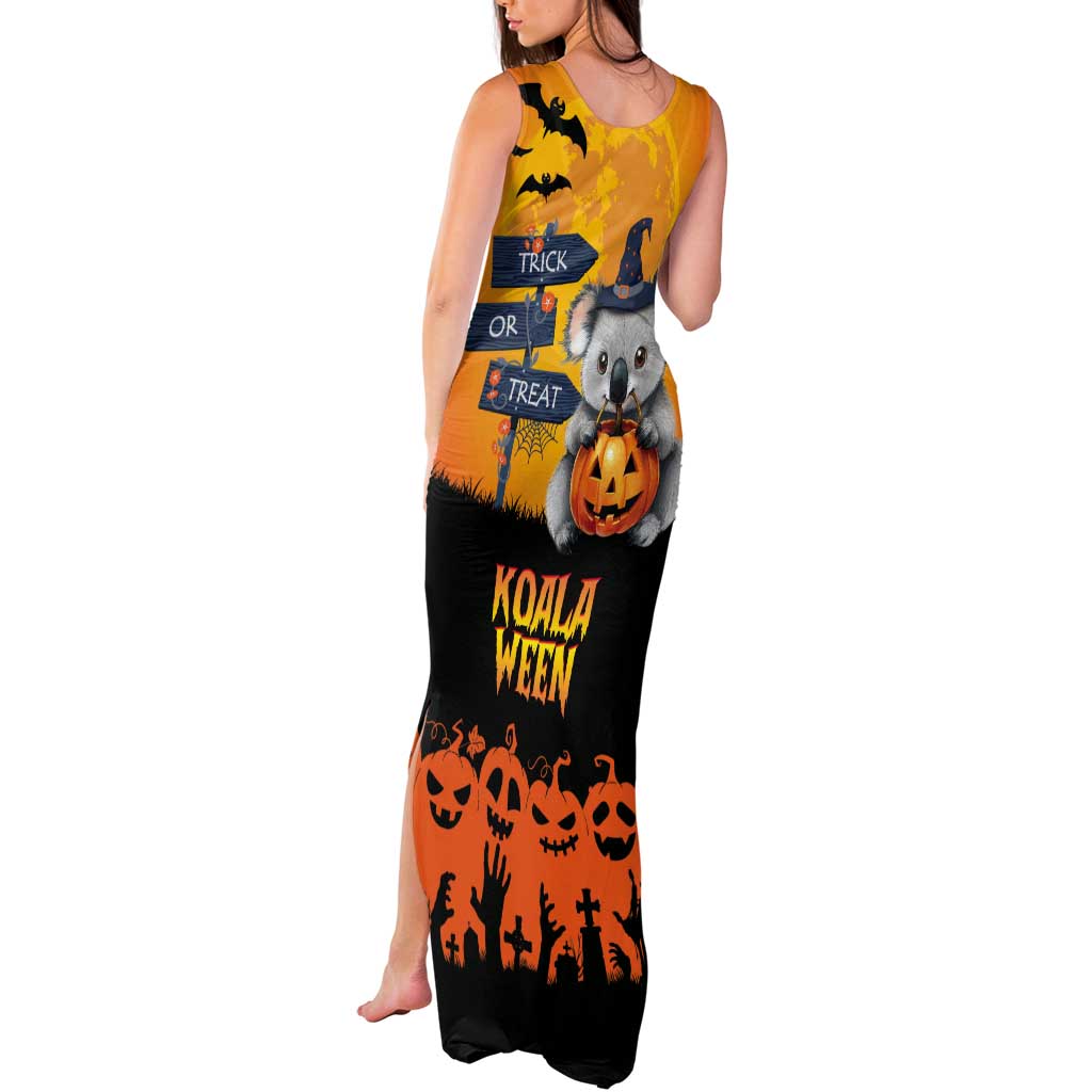 Happy Koalaween Tank Maxi Dress Koala Ghost Trick or Treat