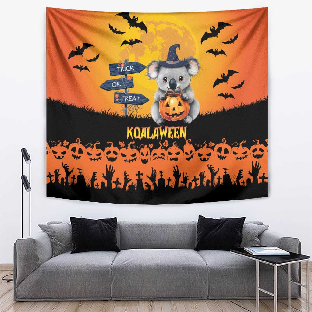 Happy Koalaween Tapestry Koala Ghost Trick or Treat