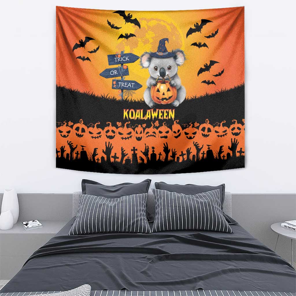 Happy Koalaween Tapestry Koala Ghost Trick or Treat