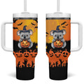 Happy Koalaween Tumbler With Handle Koala Ghost Trick or Treat