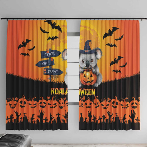 Happy Koalaween Window Curtain Koala Ghost Trick or Treat