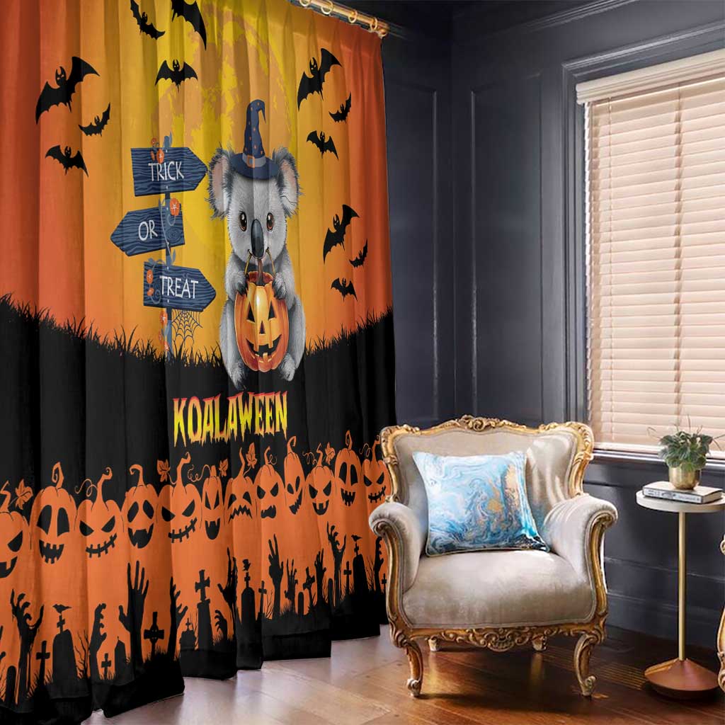 Happy Koalaween Window Curtain Koala Ghost Trick or Treat