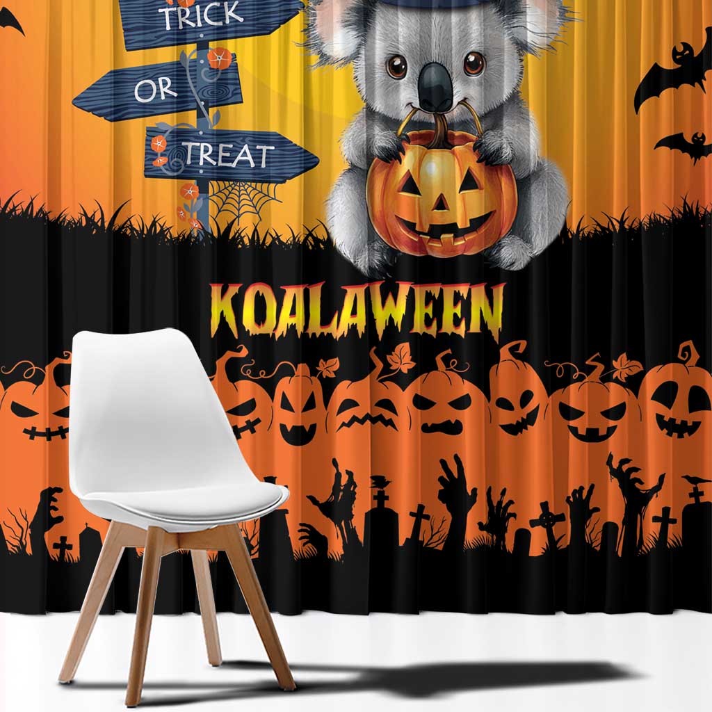 Happy Koalaween Window Curtain Koala Ghost Trick or Treat