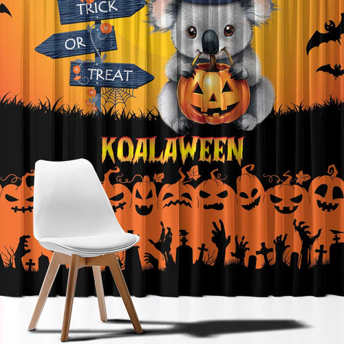 Happy Koalaween Window Curtain Koala Ghost Trick or Treat